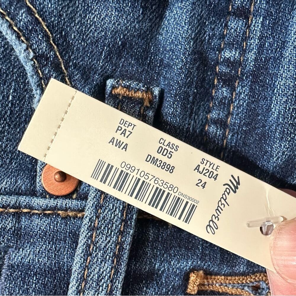 NWT Madewell Stovepipe Blue Jeans Antoine Wash AJ204 Classic Denim - Picture 5 of 13